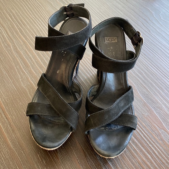 UGG ladies platform shoes in size 8. Suede with wraparound ankle straps. - Picture 2 of 12